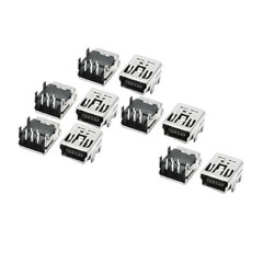 uxcell 10pcs Right Angle 5 Pins PCB Mount USB Mini 5P, 10pcs, Black