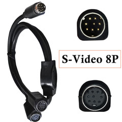S-Video 8 Pin Mini DIN Y Splitter Cable, Mini 8-Pin DIN S-Video Male to 2 Female