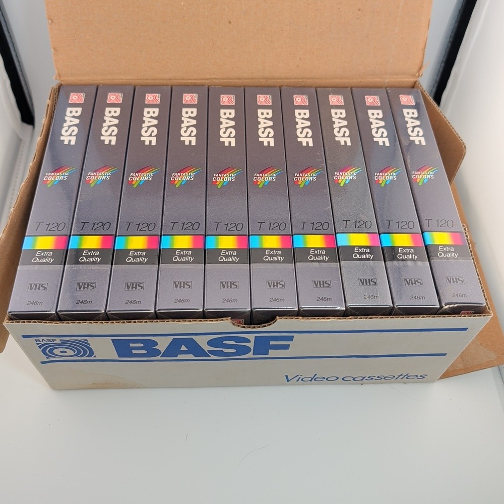 10 Pack – BASF T-120 Extra Quality VHS VCR Video Cassette SEALED