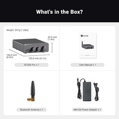 Fosi Audio BT20A Pro TPA32552 Bluetooth 5.0 Class D 2.0 Channel Hi-Fi Amplifier