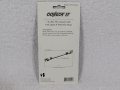 3FT RG59 Push-On Quick Connect Coaxial Cable Black GOLD PLATED FAST FREE SHIP