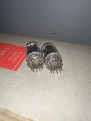 Matched Pair GE Five-Star 5687 Vacuum Tubes White Letter Made in USA