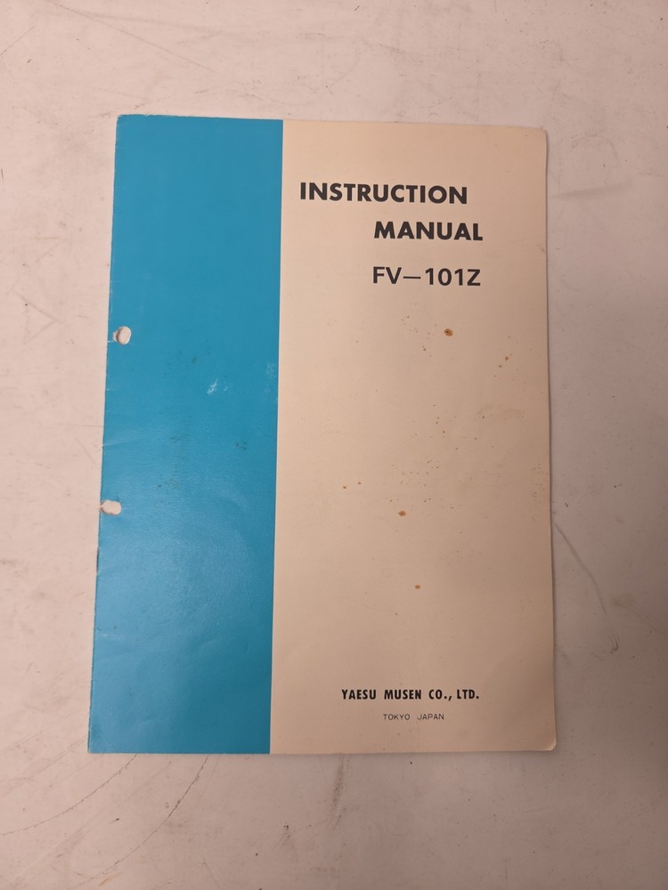 Yaesu FV-101Z External VFO Instruction Manual with Circuit Diagram ORIGINAL