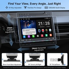 ATOTO Android Single 1DIN 10.1″ Car Stereo GPS Radio Floating QLED Screen+Camera