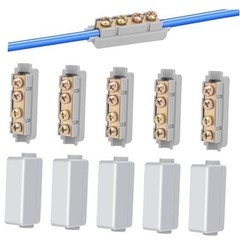 10PCS 4 AWG Wire Connector Nut Kit, 1 in 1 Out 100A 8-4 Guage Splicing Screw