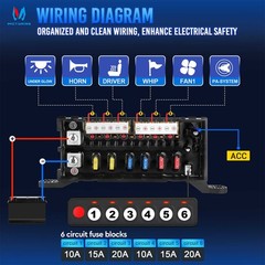 AS-60 6 Gang Switch Panel Light Multifunction Toggle Strobe Circuit Control Box