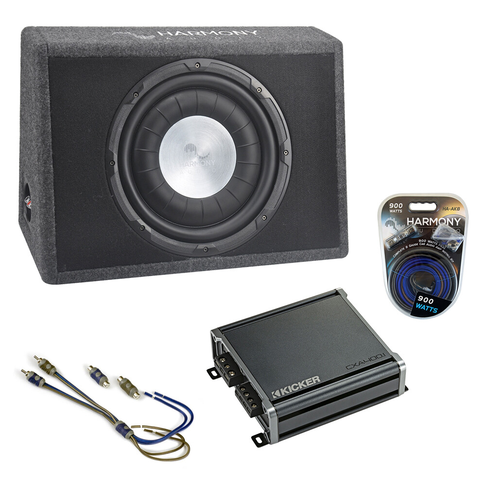 Ford F150 Truck Regular Cab 97-17 Harmony Single 12″ Loaded Sub Box CXA400.1 Amp