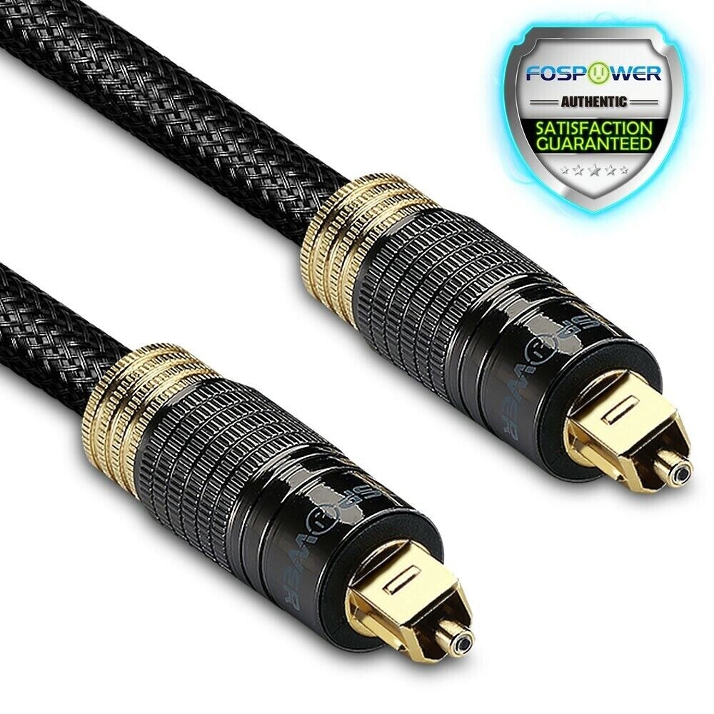 FosPower 10FT Braided Toslink Digital Optical Audio Cable For PS4 PS3 Xbox Wii U