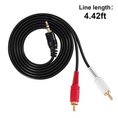 1-50PCS 3.5mm Aux Jack Male to 2 RCA Male Audio Cable Black Cord Wire Plug LOT