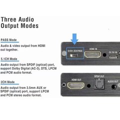 4Kx2K HDMI to 3.5MM Audio Converter SPDIF Optical Stereo Out Splitter Adapter b