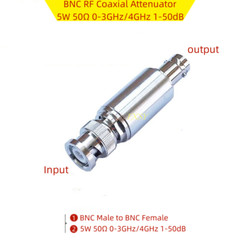 BNC RF Coaxial Attenuator 5W 50Ω 0-3GHz/4GHz 1/2/3/5/6/10/15/20/25/30/40/50dB