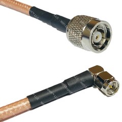 RG400 RP-TNC MALE to SMA MALE ANGLE RF Cable FAST-SHIP LOT