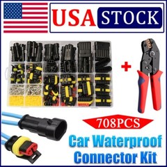 708Pcs Set 1-6 Pin Car Electrical Wire Connector Plug Kit Automotive Waterproof