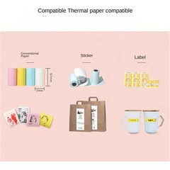 Small thermal paper printer, label barcode photo, wireless Bluetooth printer