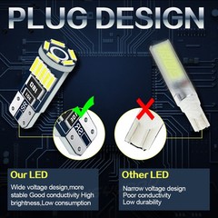 10×T10 Canbus LED License Plate Light Bulbs Super Bright White 168 2825 194