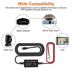 Universal Dash Cam Hardwire Kit Mini Type C Hard Wire Cable Fuse for Car SUV DVR