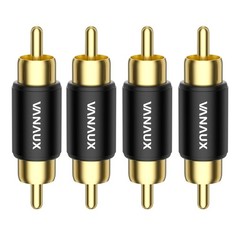 4PCS RCA Male to Male Couplers, Gold Plated Barrel Connectors for Audio & Video