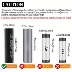 1~12x Rechargeable Battery 3.7V 3000mAh Capacity High Quality Button Top Battery