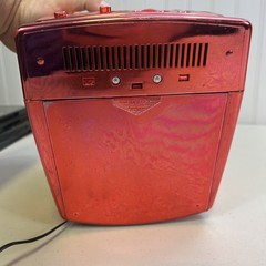 Pacific Technolgy Reddish Pink Mini Black And White TV/Radio W/Antenna
