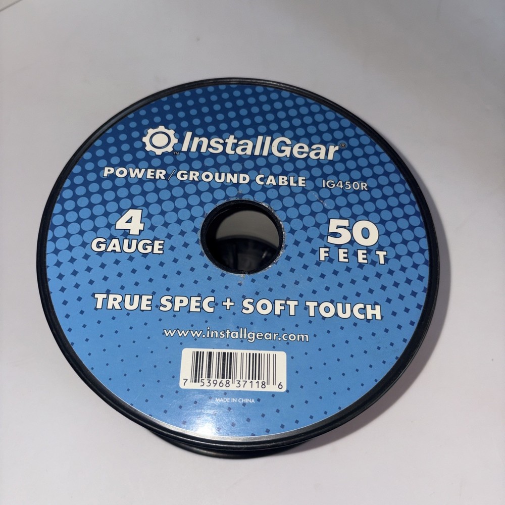 50Ft 4 Gauge Red INSTALLGEAR POWER/CROUND CABLE IG450R True Spec + soft touch