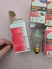 4 X Sylvania Halogen Capsylite 60w 120v bulb New old stock Heavy Bulb