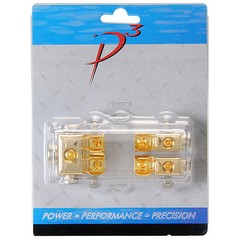 Audtek GFB1428 Gold Fuse Block 1×4 AWG In 2×8 AWG Out