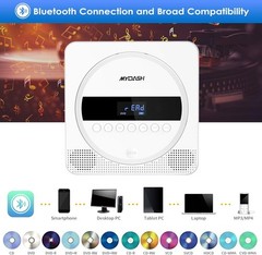 Portable CD/DVD Player Wall Mountable Music CD DVD Player FM Radio Built-in