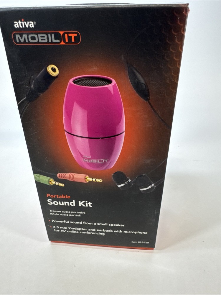 Ativa Portable Sound Kit For 3.5 Mm Headphone Jack Includes Y Adapter