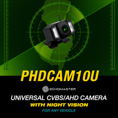 Universal AHD/CVBS Camera with Night Vision Echomaster PHDCAM10U Rear/Front View