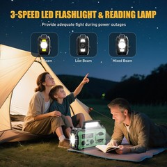 Emergency Solar Hand Crank Weather Radio 10000mAh Power Bank Charger Flash Light