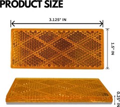 [ALL STAR TRUCK PARTS] 3-1/8″ Rectangular Stick On Reflector – Trailers, Trucks,