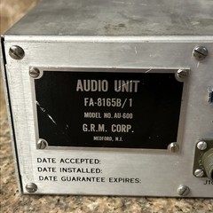 G.R.M FA-8165B/1 Audio Unit Model AU-600 Untested Militaria Aviation