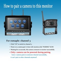 1080P Wireless RV Backup Camera 7″ DVR Quad Split Monitor for Truck Trailer Van