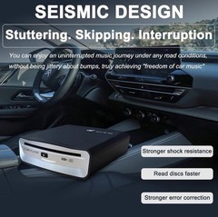 Portable CD Player for Car, External USB Compact Disc Drive for Vehicles without