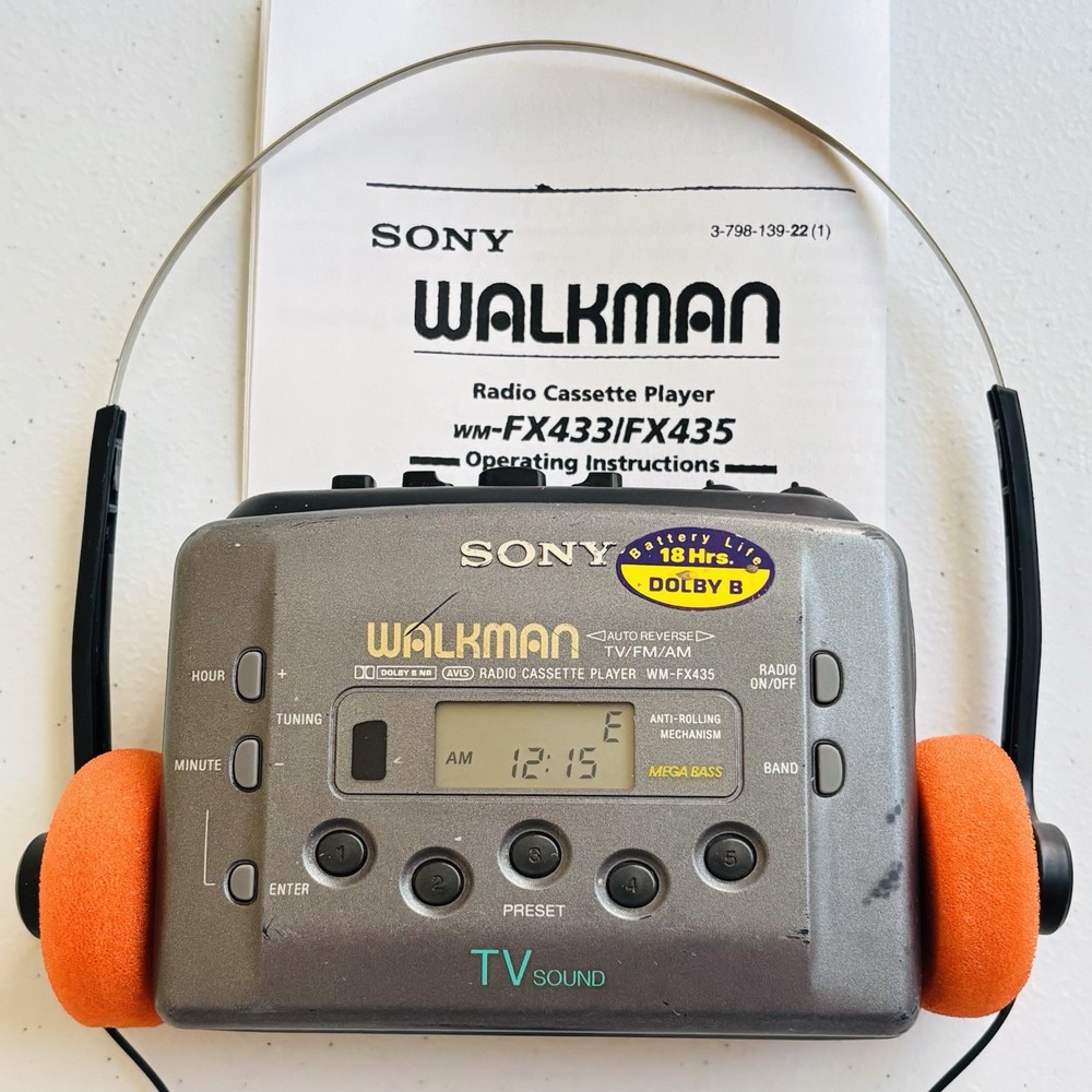 SONY Walkman WM-FX435 Cassette Player & AM/FM Radio- New Belt – Reconditioned