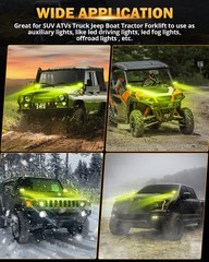 8Pcs AUXBEAM 4″ LED Driving Pods Light Bar Amber Yellow Fog Work Ditch Lights