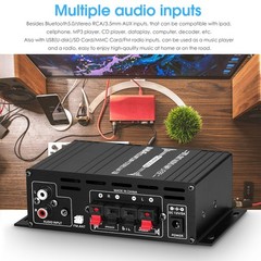 2 Channel 800W bluetooth Mini HIFI Power Amplifier Audio Stereo Amp Home Car FM