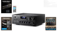 Bluetooth 5.0 Stereo Receiver – 400W Peak Audio Amplifier for Home Theater