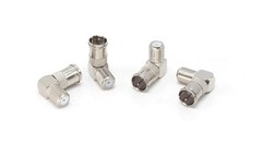 Right Angle Push On Coax Connector – F Type Female to Male Angle Adapter-4 pk