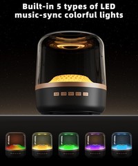 Bluetooth Speaker with HD Sound and Lights, Portable Wireless, Long-lasting b…