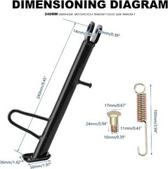 Motorcycle Kickstand, Dirt Bike Sidestand in Iron Material Come wit Size: 24cm