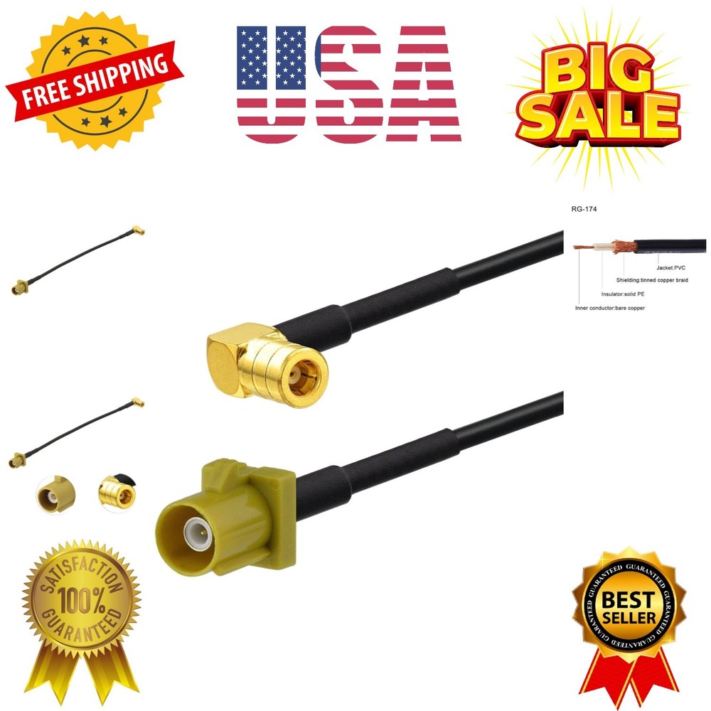 Satellite Radio Antenna Adapter Cable 6 inches Fakra Curry Code K Male to SMB…
