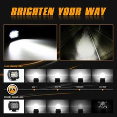 10x 4Inch LED Cube Pods Work Light Bar Tri-row Driving Fog Offroad ATV UTV 4WD