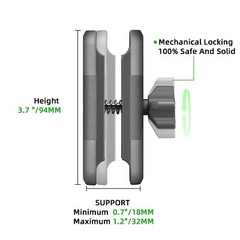 FANAUE Double Socket Arm Compatible with B Size 1″ Ball Components for RAM Mount