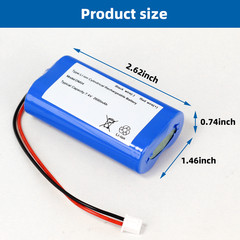 2-Pack 7.4V 2600Mah Rechargeable Battery Li-ion Batteries Pack with XH2.54-2P