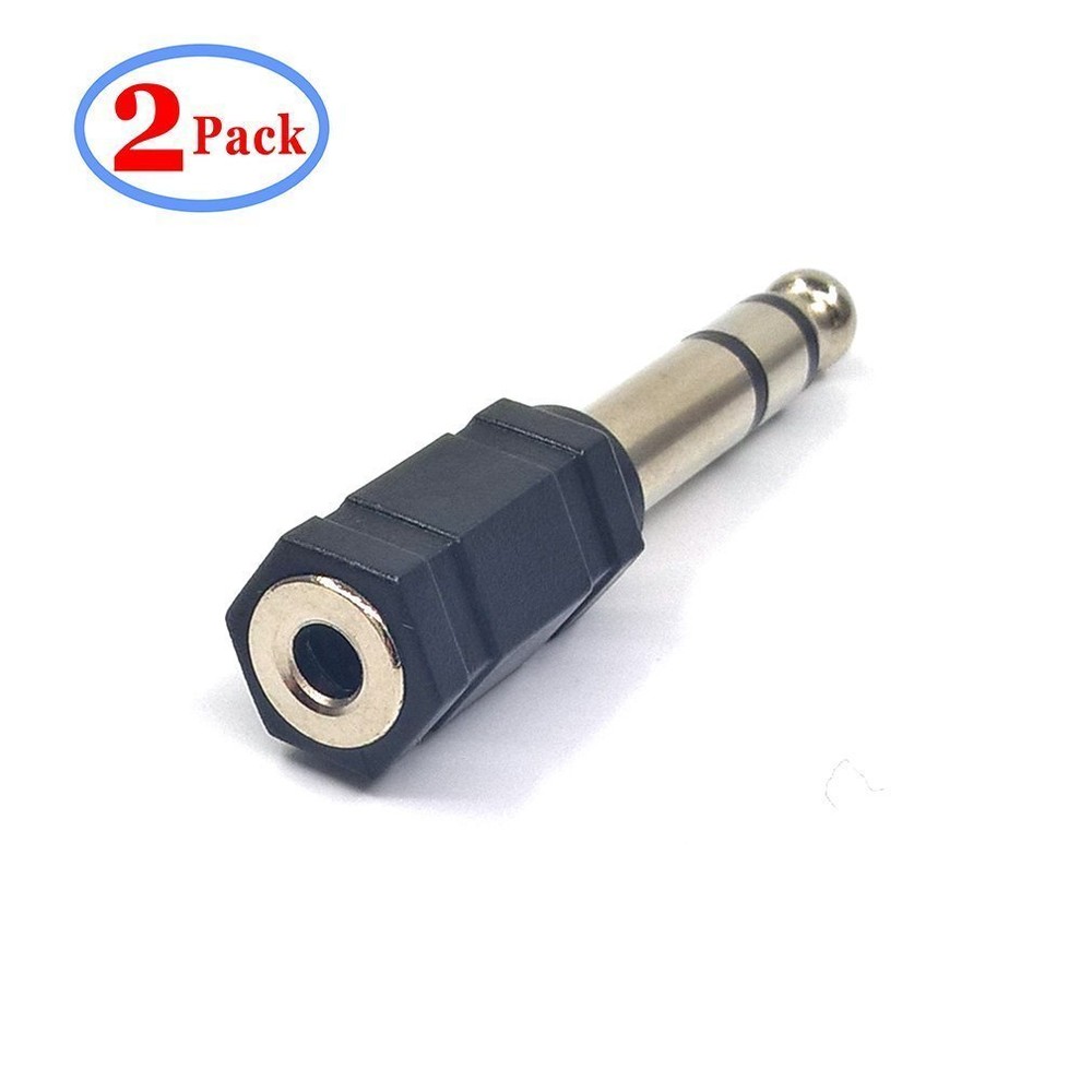 2 X 6.5mm 1/4″Male plug to 3.5mm 1/8″ Female Jack Stereo Headphone Audio Adapter