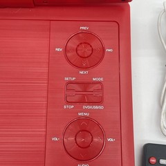 Sylvania SDVD9020C Red Portable DVD Player Swivel Screen With Remote