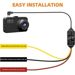 Universal Dash Cam Hardwire Kit 12-24V Mini USB Hard Wire Cable Fuse for Car
