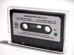 4-in-1 Maxell Test/Calibration audio cassette tape:L/R, level, speed/W&F,azimuth