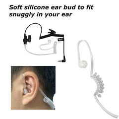 3.5mm Police Listen Only Earpiece Acoustic Tube Headset for Motorola Mic Speaker